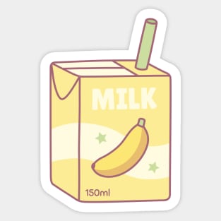 Cute Packet of Banana Milk Sticker